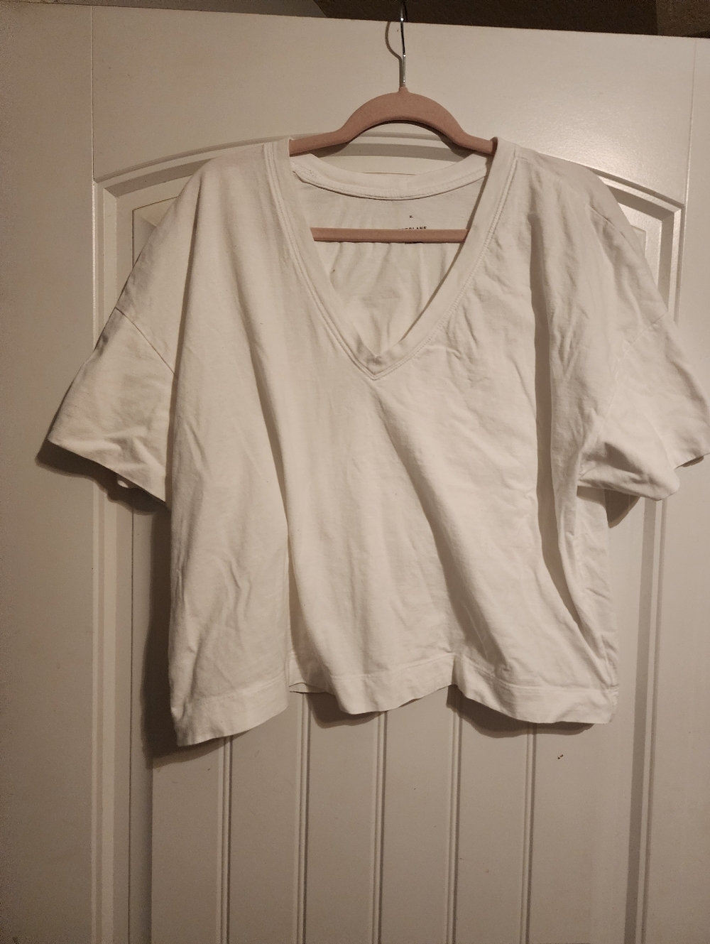 Everlane Organic Cotton V-Neck Tee White Size XL Minimalist Basic